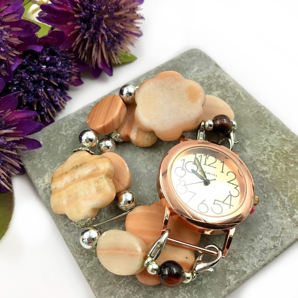 Rose Gold Watch with Stones​​